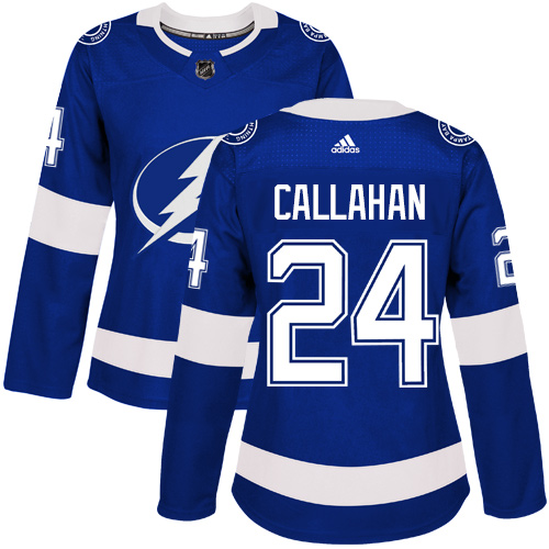Adidas Lightning #24 Ryan Callahan Blue Home Authentic Women's Stitched NHL Jersey - Click Image to Close
